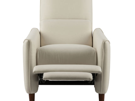 Upholstered Push Recliner Chair With Rubber Wood Legs For Living Room