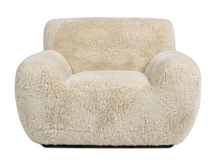 Summit - Faux Sheepskin Overstuffed Arm Chair - Cream Beige