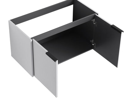 Contemporary Wall Mounted Bathroom Vanity With Resin Double Sink