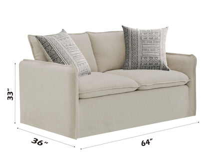 Upendo - Pattern Fabric 3 Pieces Living Room Set - Beige Yakety Yak Sand