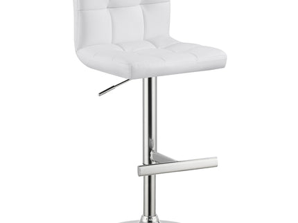 Lenny - Upholstered Adjustable Bar Stool (Set of 2) - White