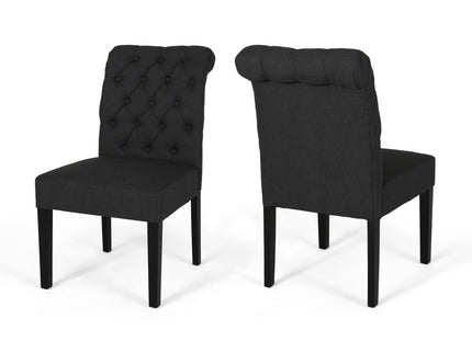 Broxton - Tuft Dining Rolltop Chairs With Button Tufted Backrest (Set of 2)