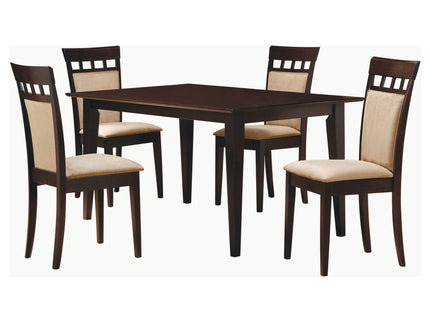 Gianna - 5 Piece Rectangular Dining Set With Table Upholstered Chairs - Cappuccino