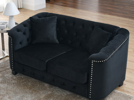Modern Chesterfield Sofa With Tufted Backrest For Living Room