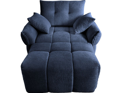 Ergonomic Single Seater Sofa With Ottoman, High Resilience Support Cushions