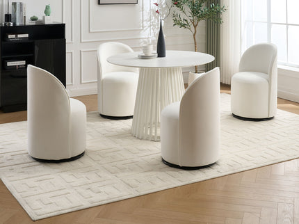 360 Degree Swivel Armless Dining Barrel Chair