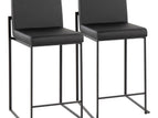 Black / Faux Leather / 2 Pieces
