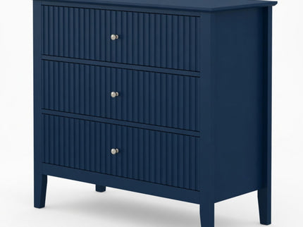 Fluted 3 Drawer Nightstand With Soft Close Slides