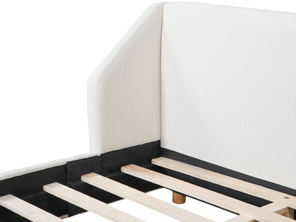 Modern Upholstered Bed Frame With Wingback Headboard