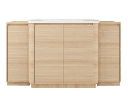 Freestanding Bathroom Vanity With Sink, 2 Small Storage Cabinets, Soft Close Doors
