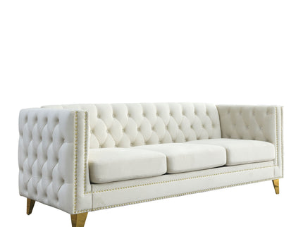 Upholstered Couch Sofa With Button Tufting For Living Room