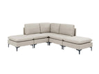 Beige / 2 Pc. Symmetrical Sectional, 2 Ottomans
