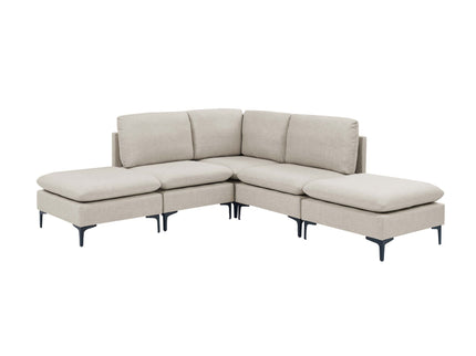 Upholstered Modular Sectional With Tall Legs, Medium Firm Seat