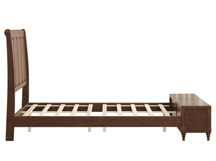 Sleigh Bed Frame With Tall Headboard And Storage Bench