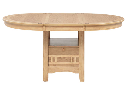 Davis - 5 Piece Oval Extension Leaf Dining Set With Pedestal Base - Light Oak