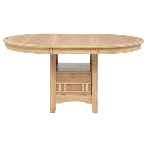 Davis - 5 Piece Oval Extension Leaf Dining Set With Pedestal Base - Light Oak