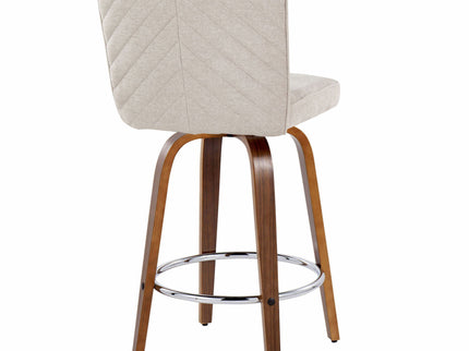 Henry - Contemporary Fixed Height Counter Stool With Swivel With Round Footrest (Set of 2)