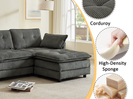 Oversized Modular Sectional Sofa With Multi Functional Console