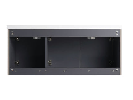 Contemporary Wall Mounted Bathroom Vanity With Resin Double Sink