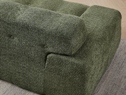 Cloud Series Minimalist Button Tufted Square Arm 3 Seater Sofa