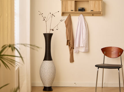 Tall Designer Floor Vase With Elegant 2 Tone