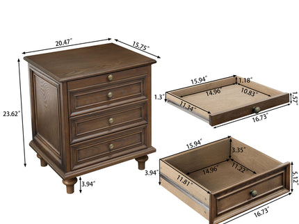 Farmhouse Nightstand With 4 Drawers