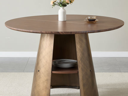 Round Dining Table - Reddish Brown / Walnut
