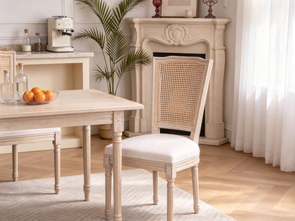 Upholstered Dining Chairs With T - Shaped Back (Set of 2) - Beige