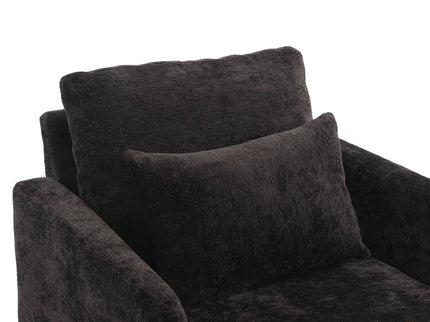 Modern Mid Century Wood Frame Armchair With Tufted Design