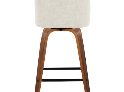 Toriano - Contemporary Fixed Height Counter Stool Swivel With Square Footrest (Set of 2)