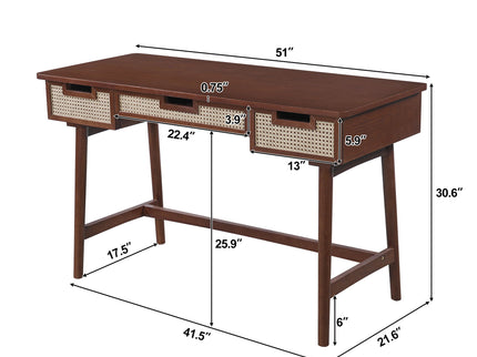 Writing Desk With 3 Drawers For Living Room