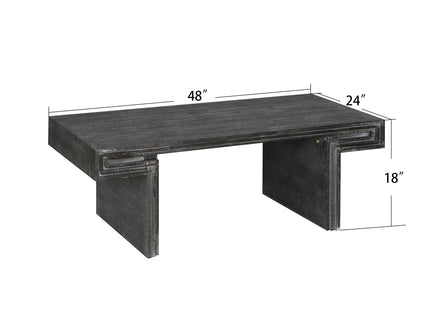 American Vintage Industrial Coffee Table, Double Tier Design