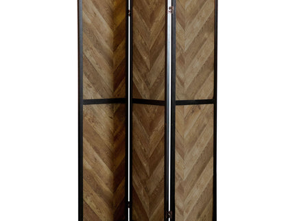 Herringbone - 3 Panel Screen - Brown