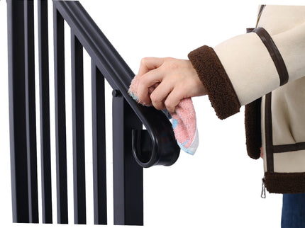 Handrails For Outdoor Steps, Fit 2 Or 3 Steps Outdoor Stair Railing, Wrought Iron Handrail, Flexible Porch Railing, Transitional Handrails For Concrete Steps Or Wooden Stairs