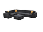 Dark Gray / 2 Pc. 5 Seater Sectional, Ottoman