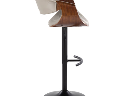 Symphony - Mid Century Modern Adjustable Barstool With Swivel With Rounded T Footrest (Set of 2)