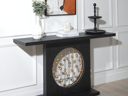 Console Table With Circular Art Decor For Living Room - Multi