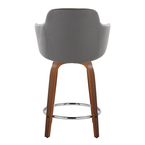 Boyne - Contemporary Fixed Height Counter Stool With Swivel With Round Footrest (Set of 2)