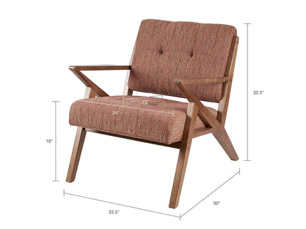 Lounge Chair With Tufted Upholstery And Solid Frame