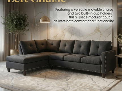 L - Shaped Sectional Sofa With Movable Left Chaise