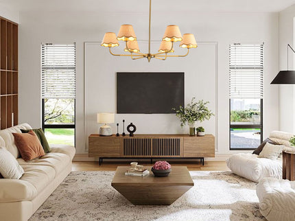 6 Lamp Chandelier - Golden