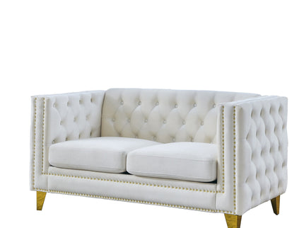 Modern Sofa With Button Tufting, Upholstered Couch For Living Room