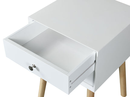 Bedside Table With 2 Drawers Mid-Century Modern Storage Cabinet For Bedroom