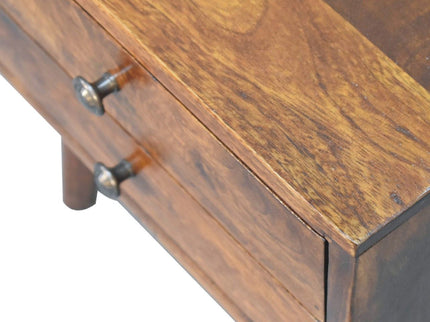 Mini Modern Bedside Table - Chestnut