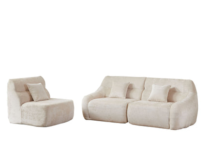 Luxury Curved Corner Sectional Sofa With 4 Pillows