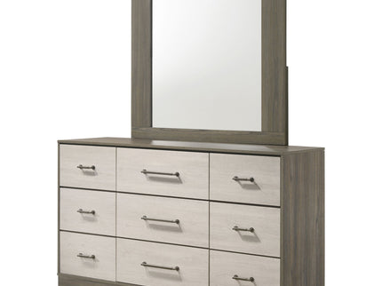 Edmondson - 9 Drawer Dresser With Mirror - Natural / Gray