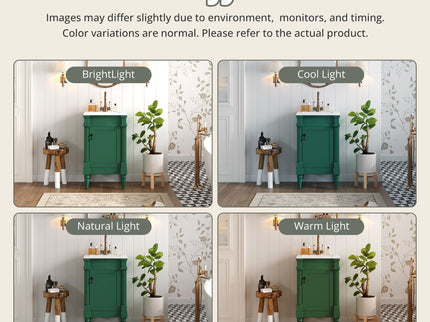 Bathroom Vanity With Sink, Storage Cabinet With Door, Drop In Sink, Compact Freestanding Design