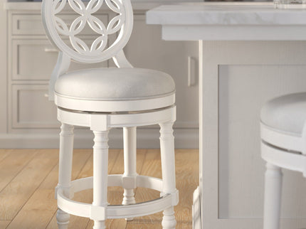 Stool With Back And Swivel Upholstered Seat
