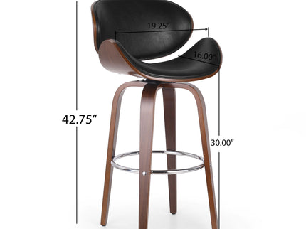 Lumos - Mid Century Modern Upholstered Swivel Barstool
