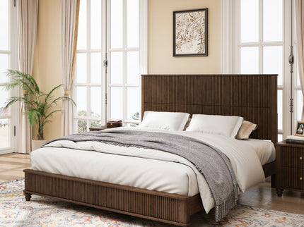 Platform Bed Frame With Tall Headboard